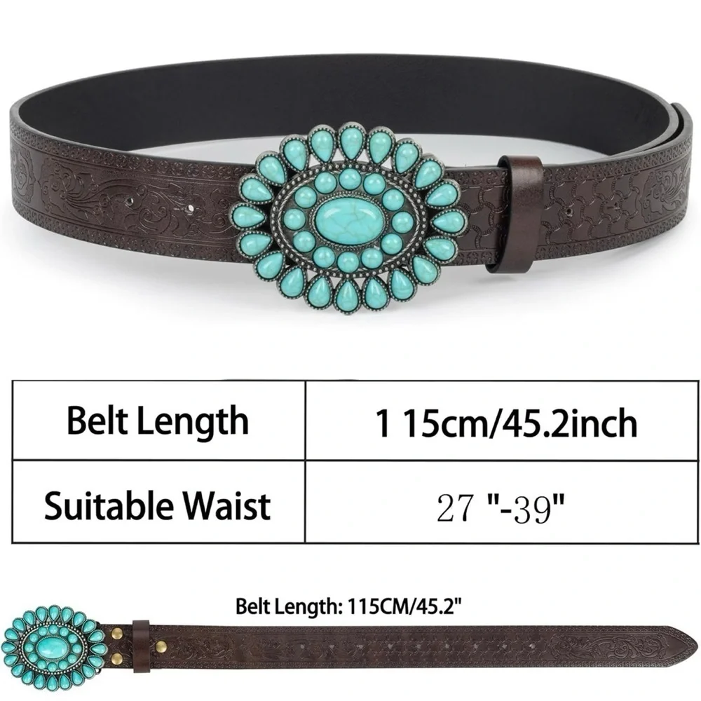 Wstern-Cowgir-PU-Leather-Belts Vintage-Engraved-Floral-Cowboy-Belt